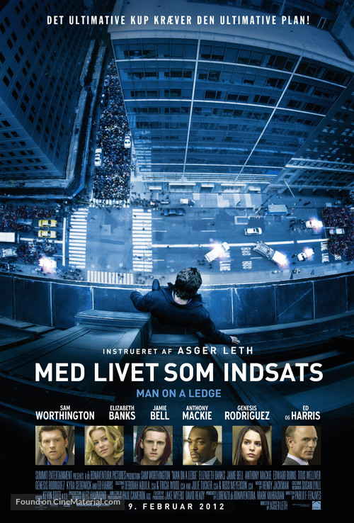Man on a Ledge - Danish Movie Poster