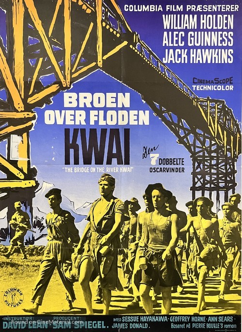 The Bridge on the River Kwai - Danish Movie Poster
