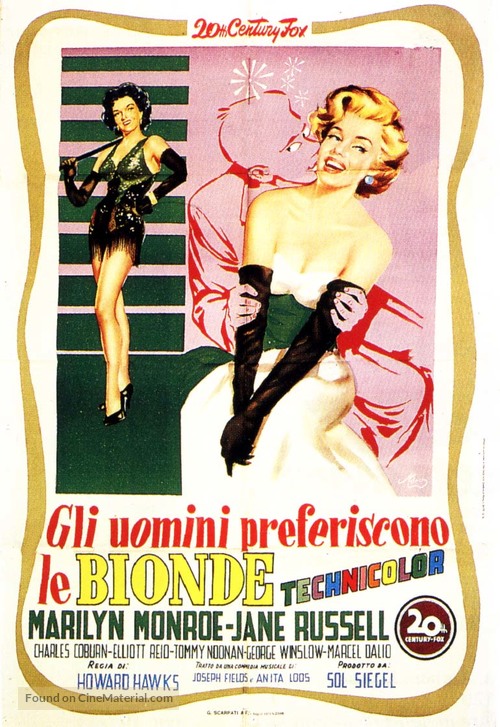 Gentlemen Prefer Blondes - Italian Movie Poster