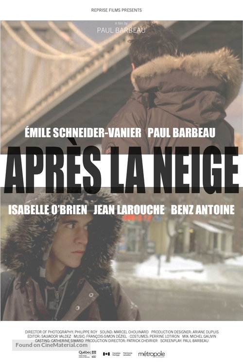 Apr&egrave;s la neige - Canadian Movie Poster