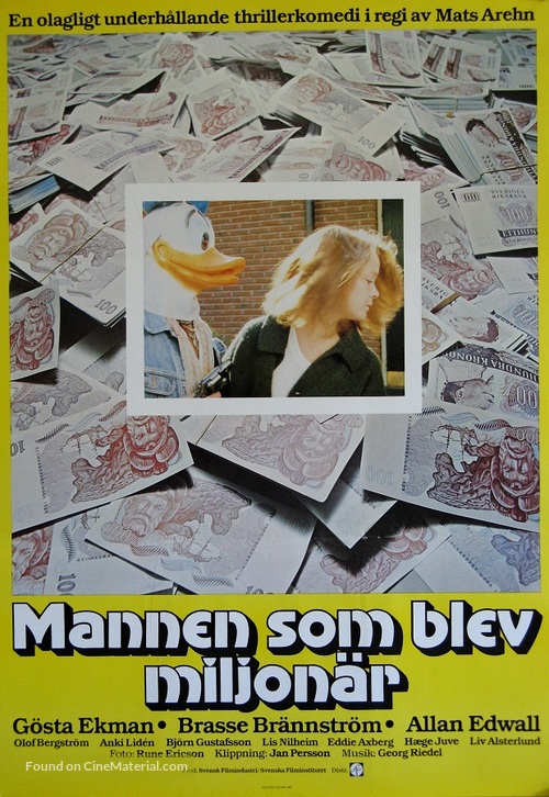 Mannen som blev miljon&auml;r - Swedish Movie Poster