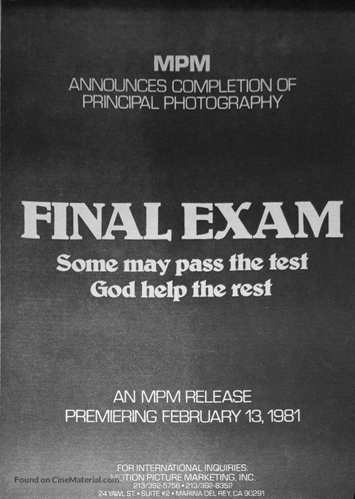 Final Exam - Movie Poster
