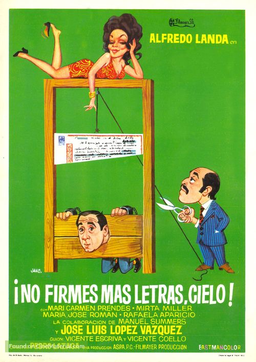 No firmes m&aacute;s letras, cielo - Spanish Movie Poster