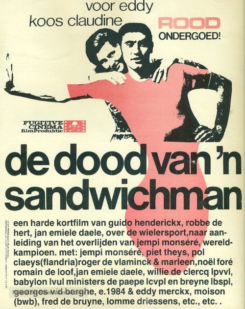 Dood van een sandwichman - Belgian Movie Poster