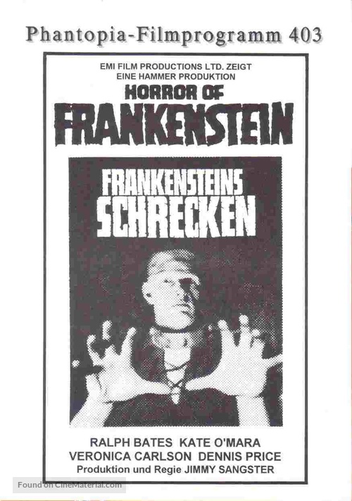 The Horror of Frankenstein - German poster