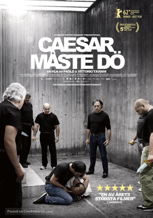 Cesare deve morire - Swedish Movie Poster