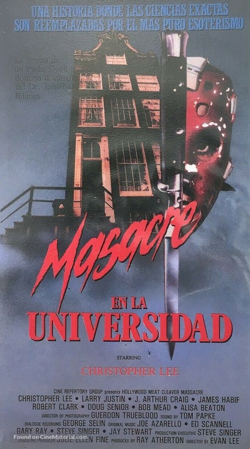 Meatcleaver Massacre - Spanish VHS movie cover