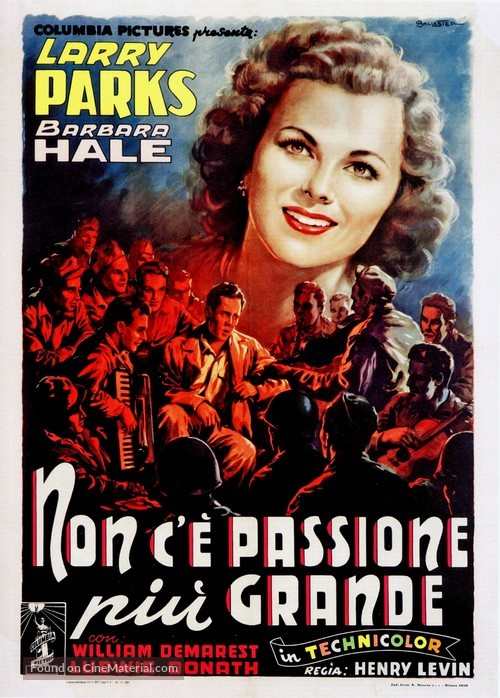 Jolson Sings Again - Italian Movie Poster