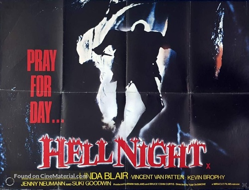 Hell Night - British Movie Poster