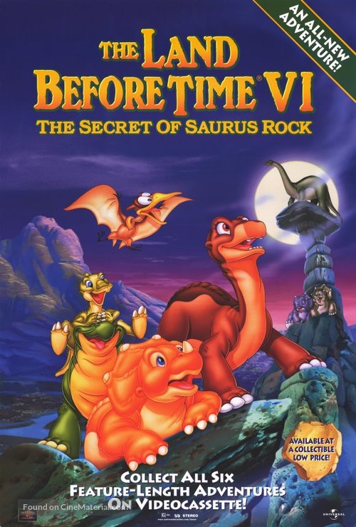 The Land Before Time VI: The Secret of Saurus Rock - Video release movie poster