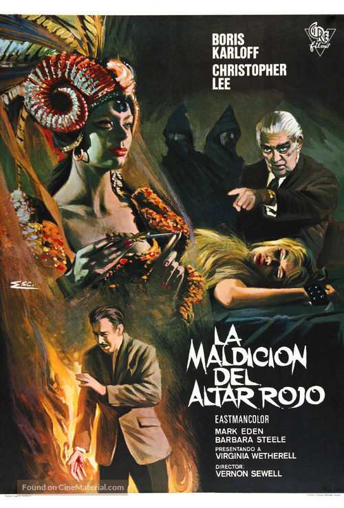 Curse of the Crimson Altar - Spanish Movie Poster