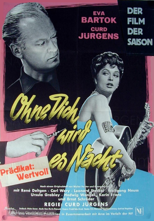 Ohne dich wird es Nacht - German Movie Poster