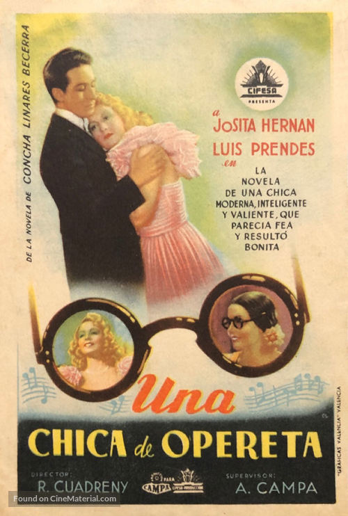 Una chica de opereta - Spanish Movie Poster