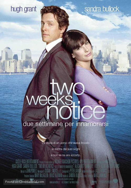 Two Weeks Notice - Italian Movie Poster