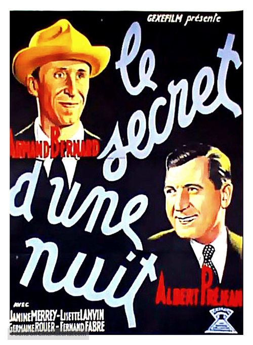 Le secret d&#039;une nuit - French Movie Poster