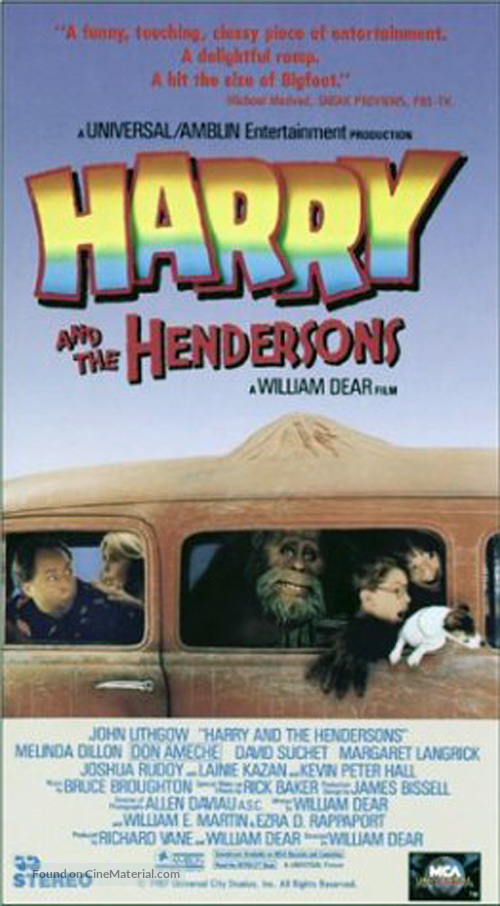 Harry and the Hendersons - VHS movie cover