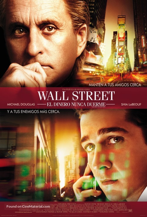 Wall Street: Money Never Sleeps - Colombian Movie Poster