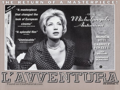 L&#039;avventura - British Re-release movie poster