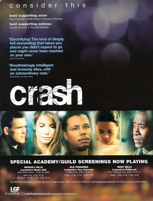 Crash - For your consideration movie poster