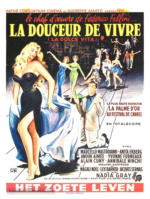 La dolce vita - Belgian Movie Poster