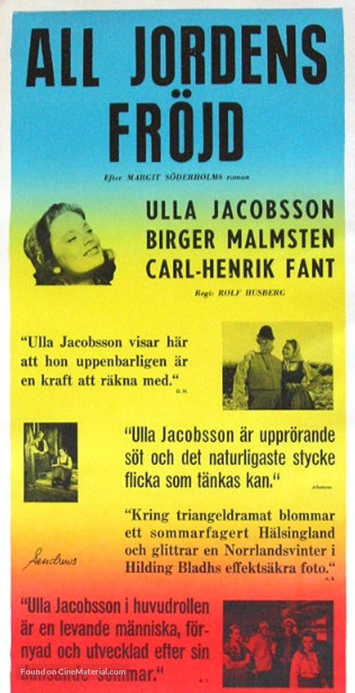 All jordens fr&ouml;jd - Swedish Movie Poster