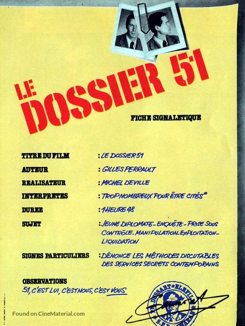 Le dossier 51 - French Movie Poster