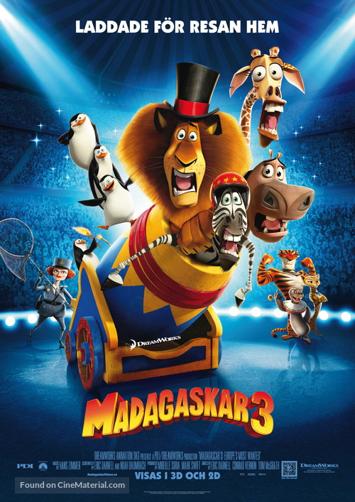 Madagascar 3: Europe&#039;s Most Wanted - Swedish Movie Poster
