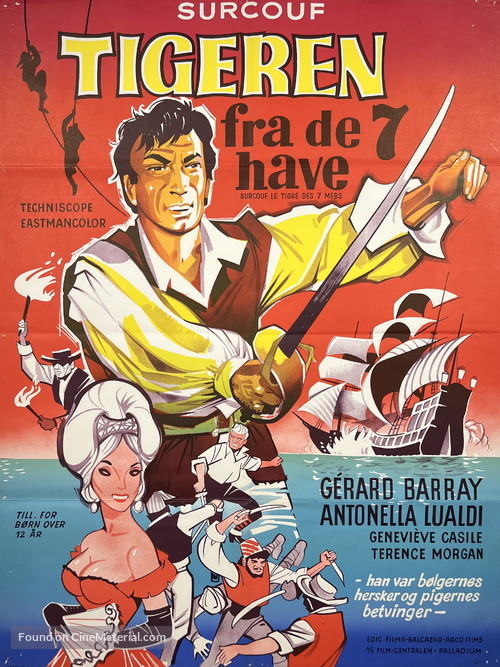 Surcouf, l&#039;eroe dei sette mari - Danish Movie Poster