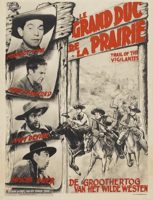 Trail of the Vigilantes - Belgian Movie Poster