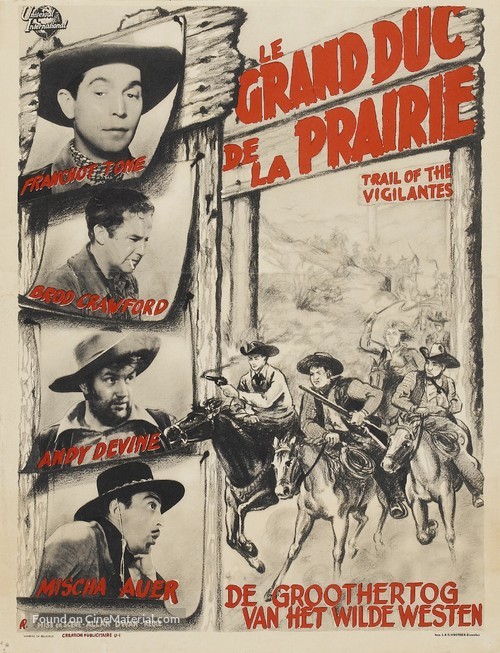 Trail of the Vigilantes - Belgian Movie Poster