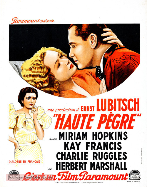 Trouble in Paradise - French Movie Poster