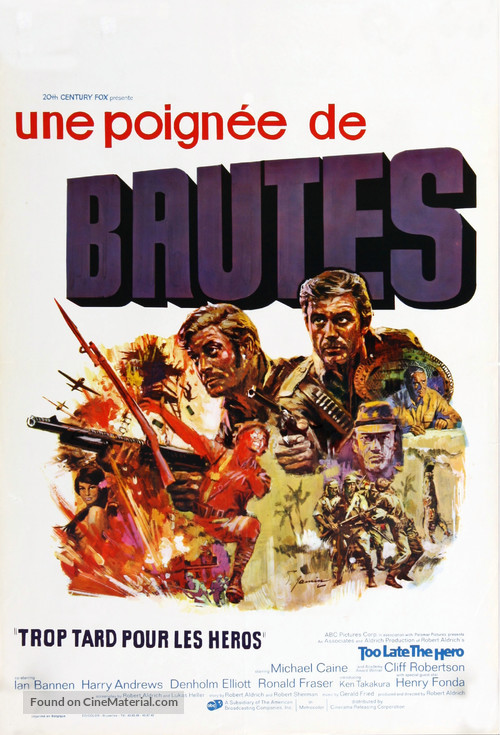 Too Late the Hero - Belgian Movie Poster