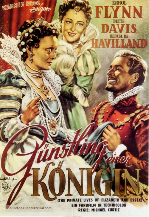 The Private Lives of Elizabeth and Essex - German Movie Poster