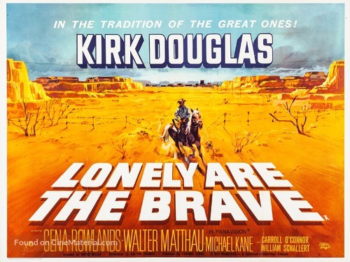 Lonely Are the Brave - British Movie Poster