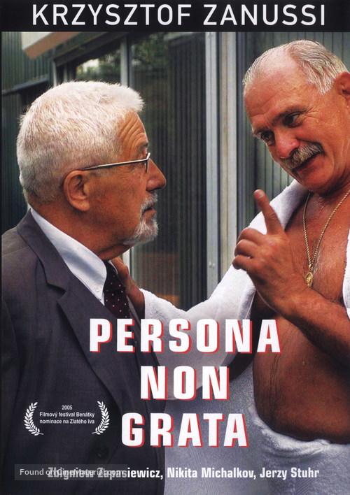 Persona non grata - Czech DVD movie cover