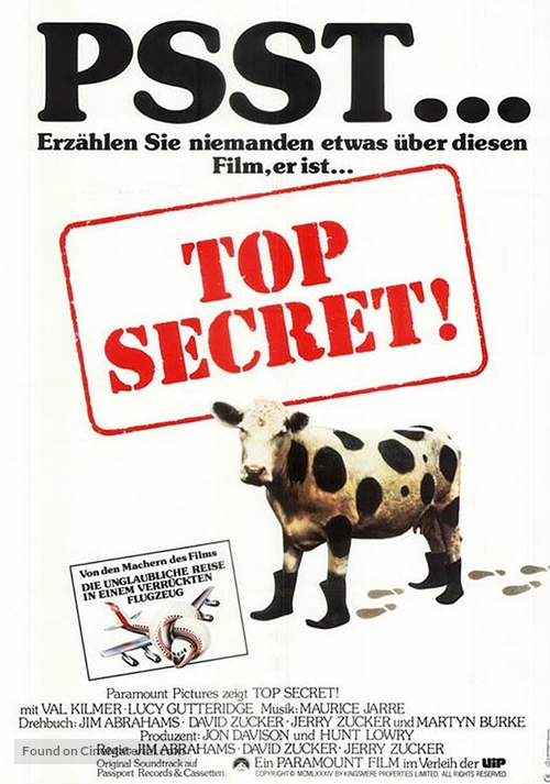 Top Secret - German Movie Poster