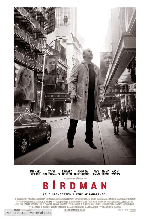 Birdman or (The Unexpected Virtue of Ignorance) - British Movie Poster