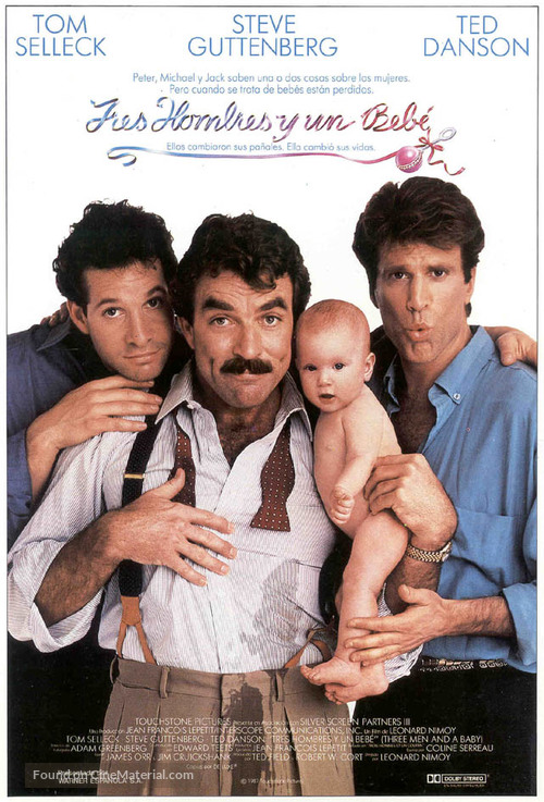 Three Men and a Baby - Spanish Movie Poster