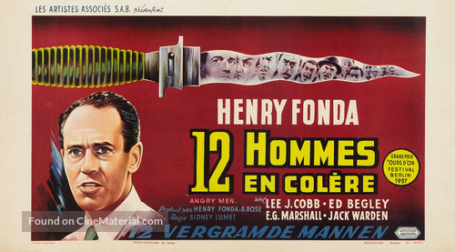 12 Angry Men - Belgian Theatrical movie poster