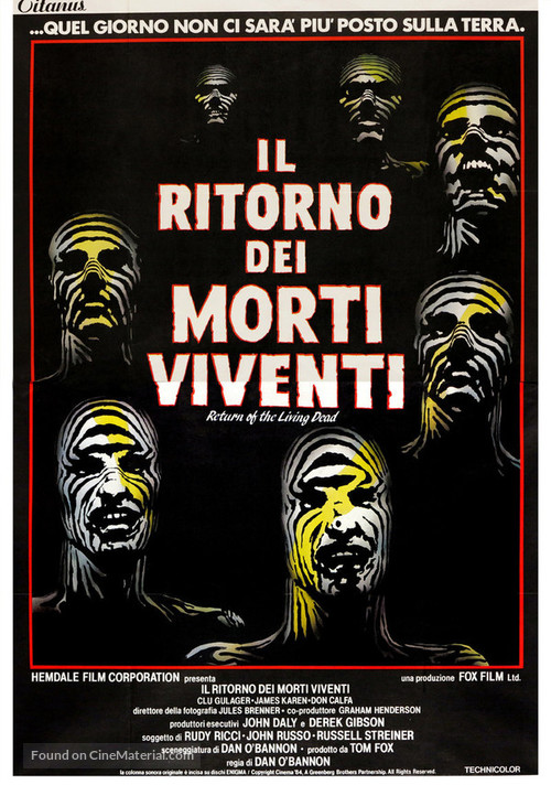 The Return of the Living Dead - Italian Movie Poster