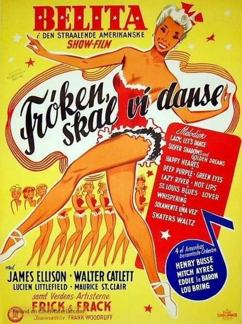 Lady, Let&#039;s Dance - Danish Movie Poster