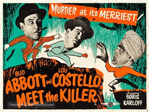 Abbott and Costello Meet the Killer, Boris Karloff - British Movie Poster
