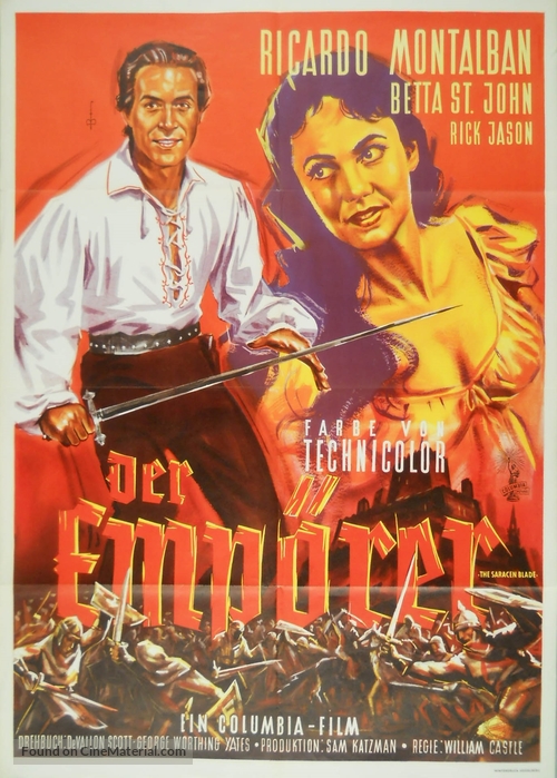 The Saracen Blade - German Movie Poster