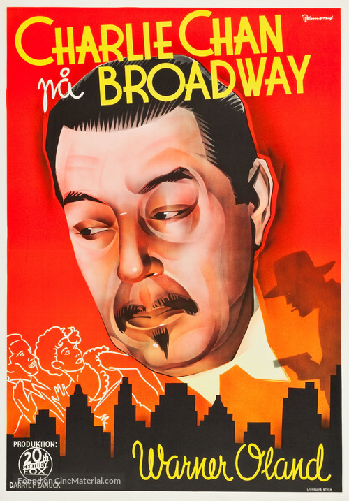 Charlie Chan on Broadway - Swedish Movie Poster