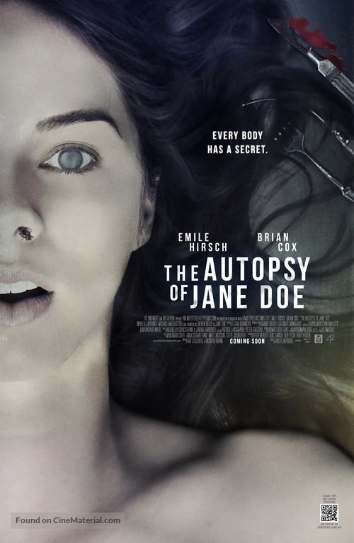 The Autopsy of Jane Doe 2016 British movie poster