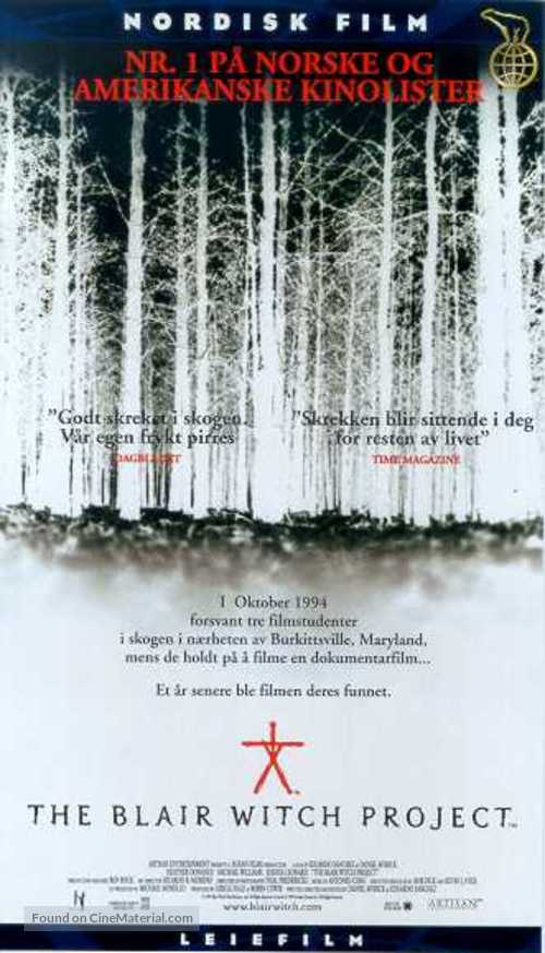 The Blair Witch Project - Norwegian VHS movie cover