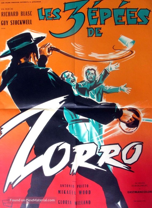 Le tre spade di Zorro - French Movie Poster