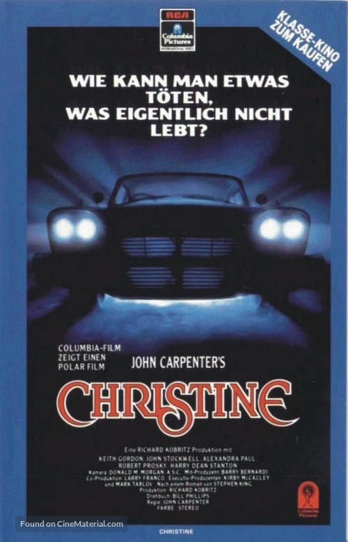 Christine - German VHS movie cover