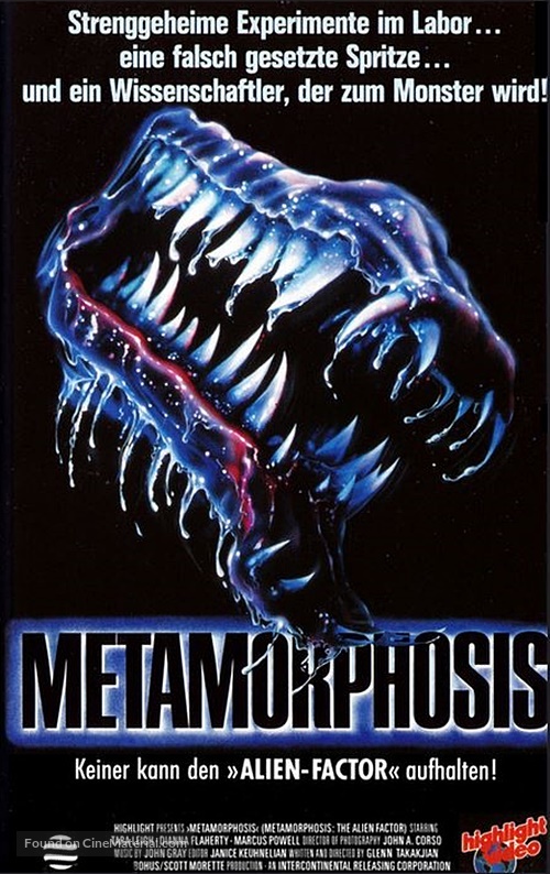 Metamorphosis: The Alien Factor - German VHS movie cover