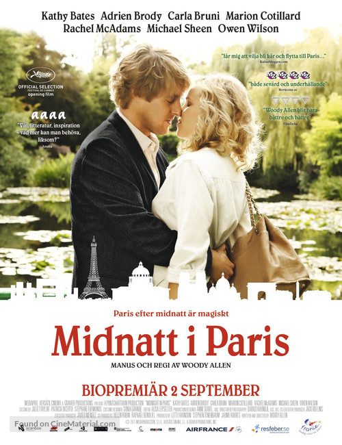Midnight in Paris - Swedish Movie Poster